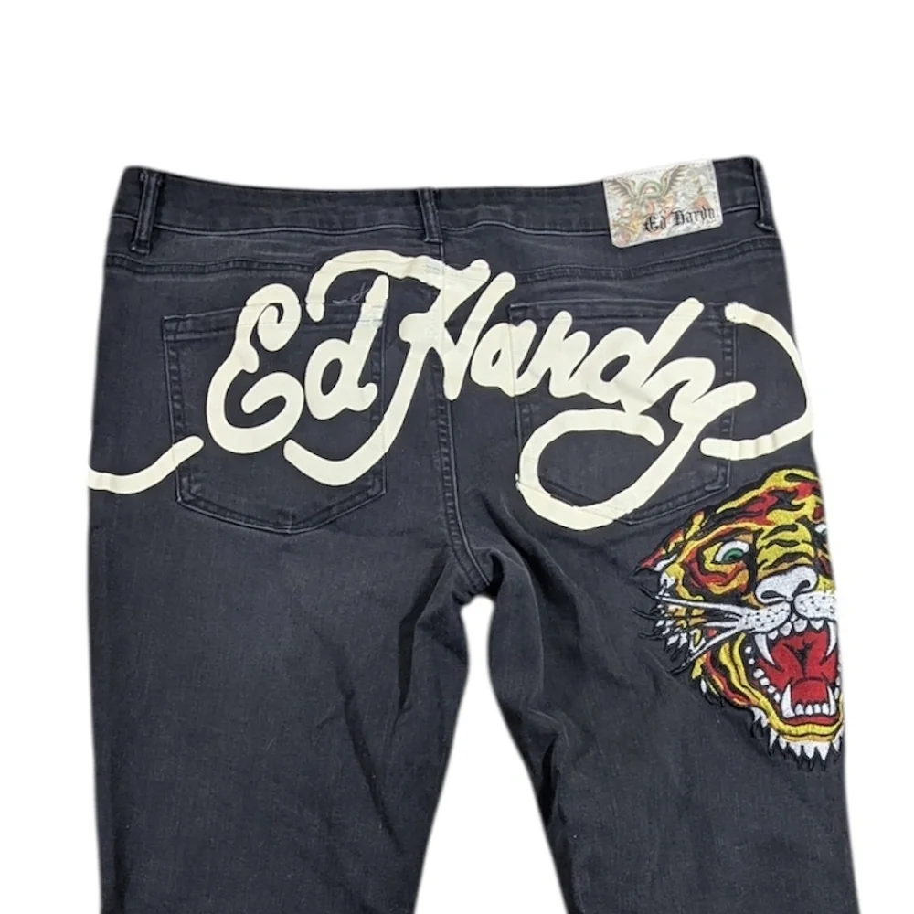 Ed Hardy Black Tiger Flare Jeans Size 32
